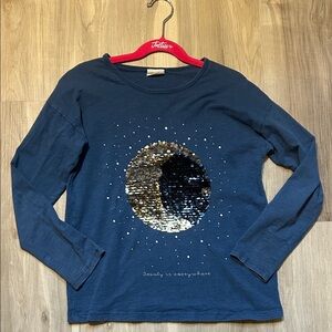 Zara Girls Celestial Moon Long Sleeve Top - size 10 / 140